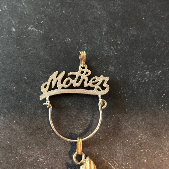 Gold Tone Vintage Mother Pendant Praying Hands Charm - Picture 3 of 6